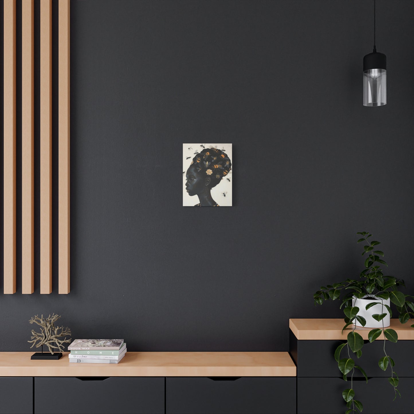 Beautiful Woman Bees and Flower Themes - Canvas Wall Art