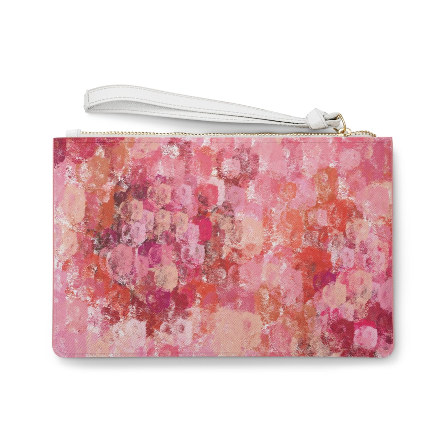 Pastel Pink and Teal Afro Puff - Vegan sewn Clutch Bag for Makeup, Crafts or Essentials