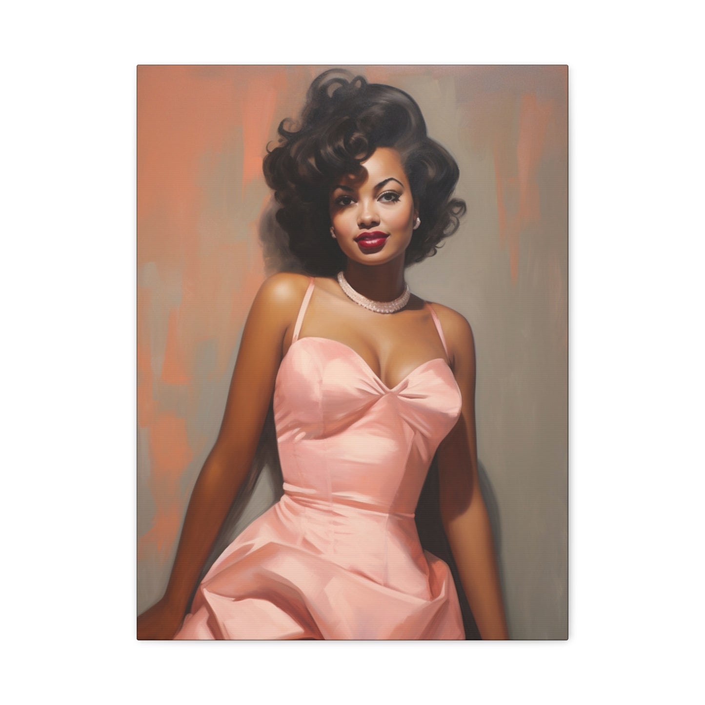 Black Beauty - Vintage Pink Gown Poster - For Classic & Retro Interiors