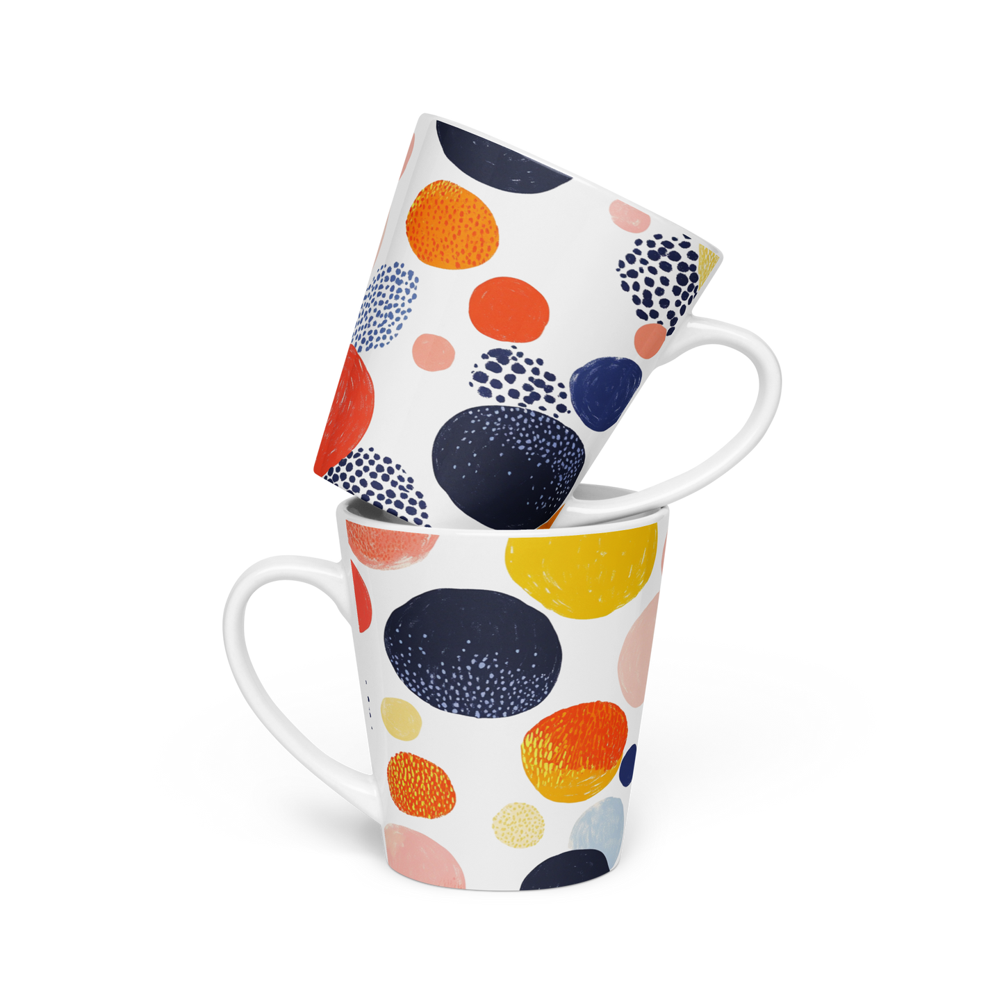 Bold Colorful Dot Pattern Latte Mug – Fun Gift Idea for Coffee & Tea Lovers