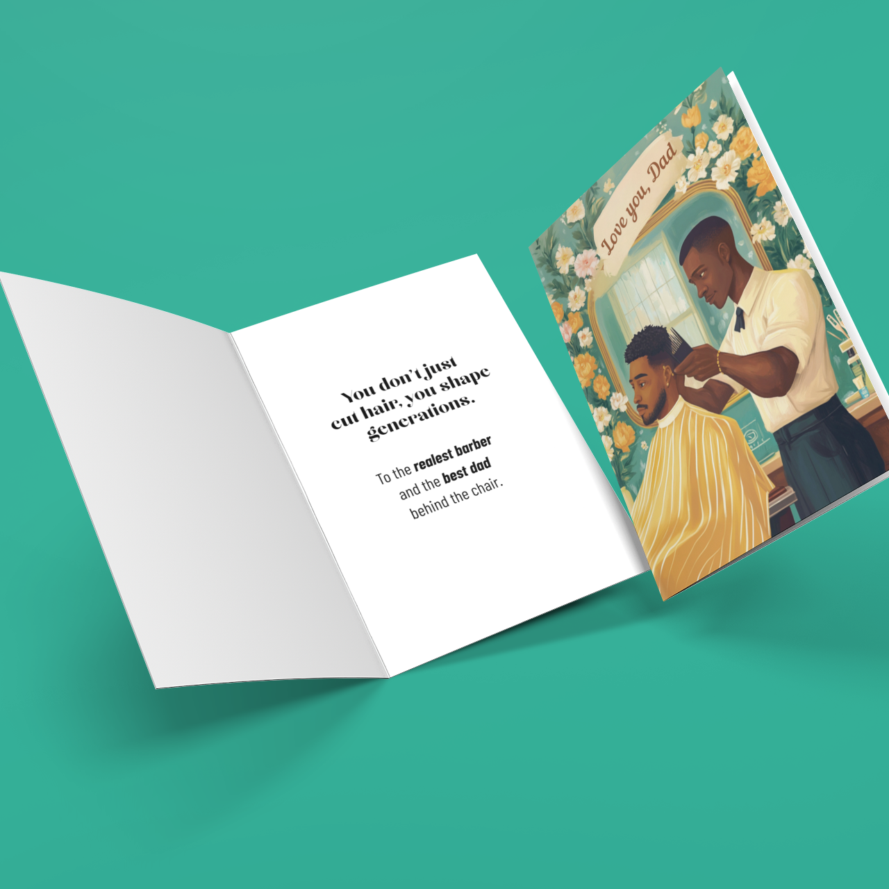 Stylish Black Barber Dad Card – Perfect for Father’s Day or Just Because