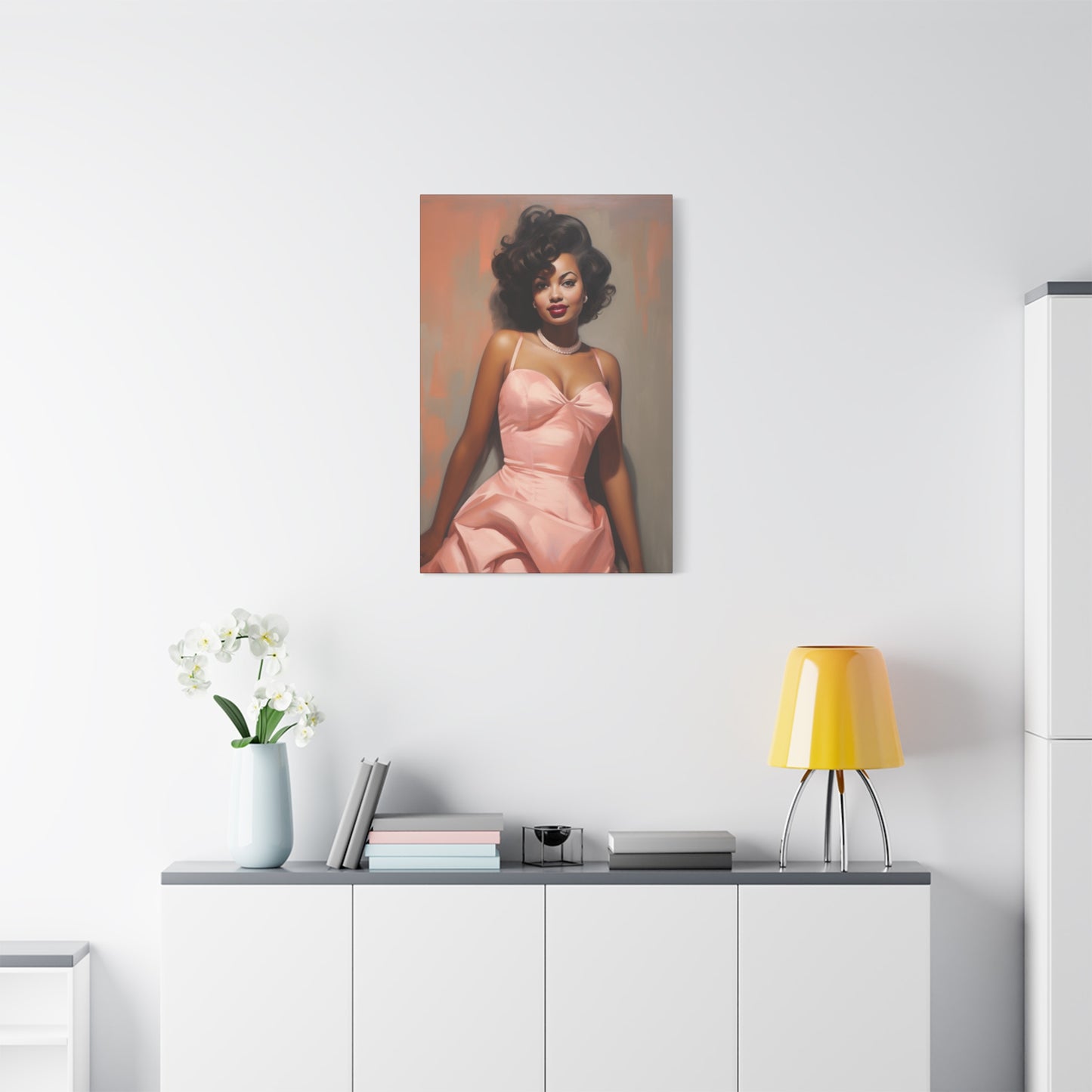 Black Beauty - Vintage Pink Gown Poster - For Classic & Retro Interiors