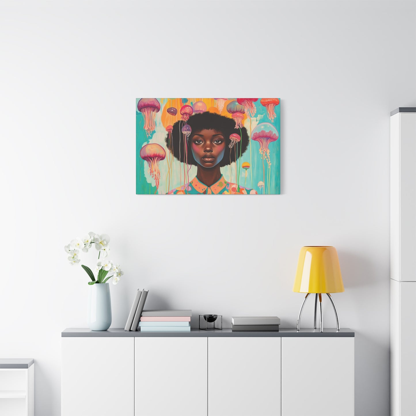 Jellyfish Canvas Art for Nursery, Living Room or Hallway