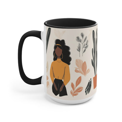 Boho Accent Mug for Plant Lovers, Cozy, Gift for Gardeners