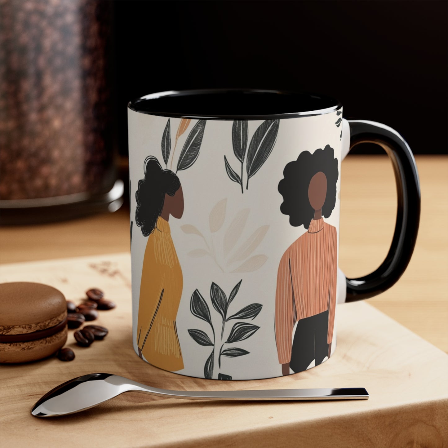 Boho Accent Mug for Plant Lovers, Cozy, Gift for Gardeners