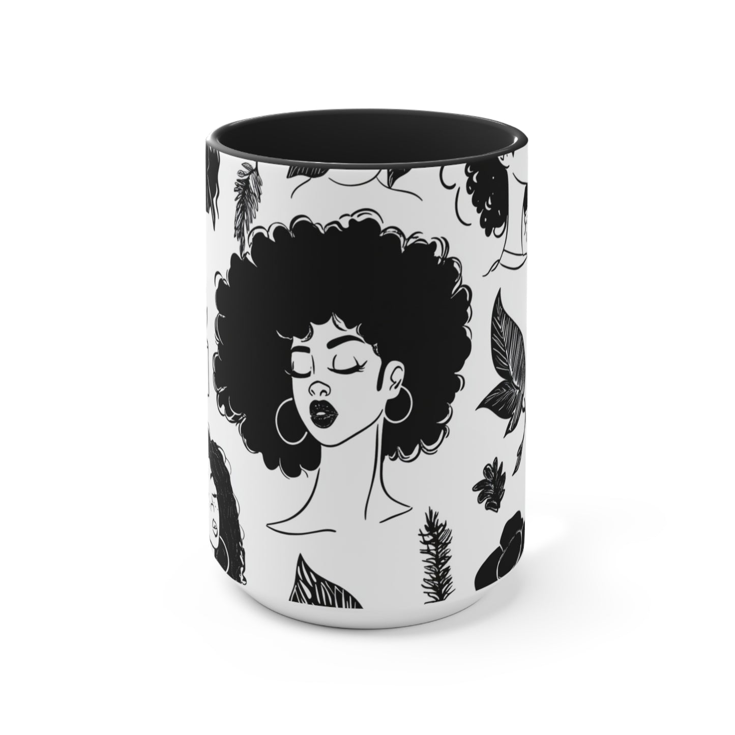 Chic Black Woman Accent Mug | Stylish Coffee Cup for Home & Office