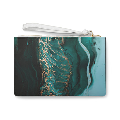 Black Mushroom Garden Fairy Vegan Clutch Bag