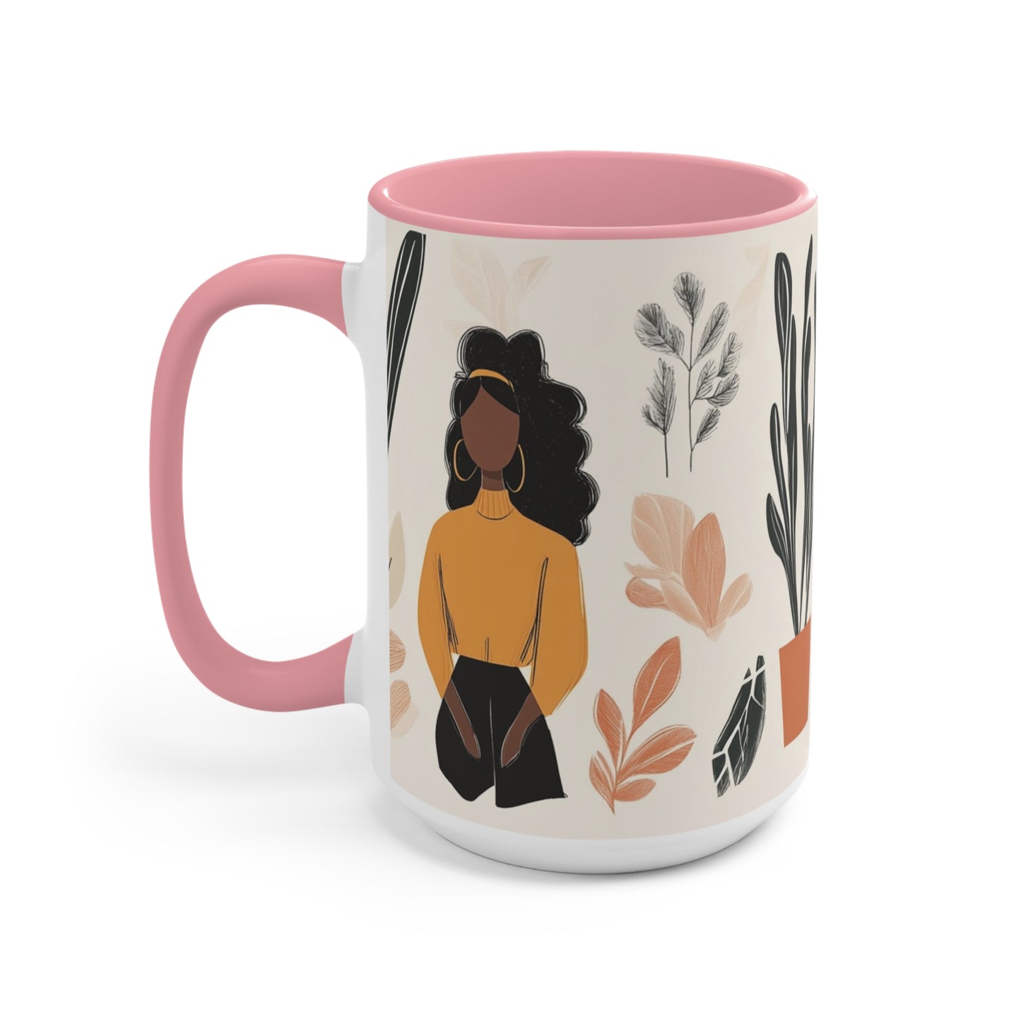 Boho Accent Mug for Plant Lovers, Cozy, Gift for Gardeners