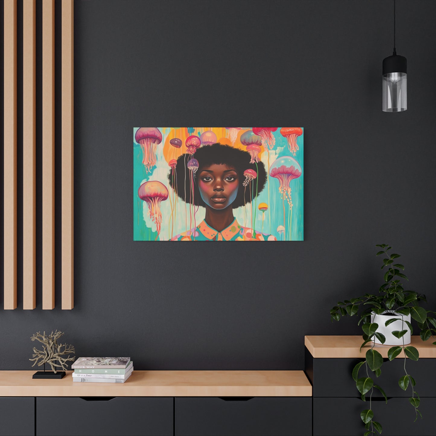 Jellyfish Canvas Art for Nursery, Living Room or Hallway