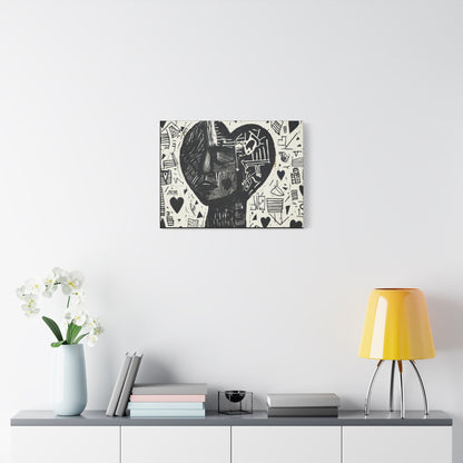 Black & White Abstract Canvas Art | When I think of You