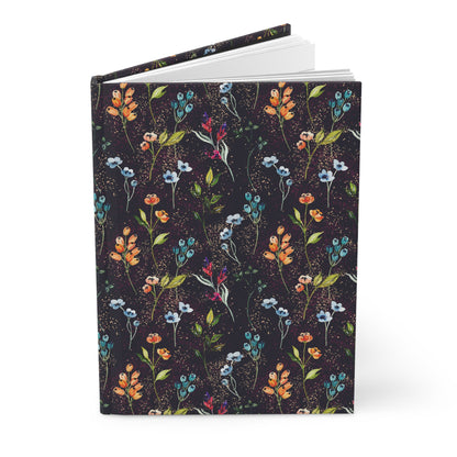 Black Wildflower Journal - Hardcover with Bold Design