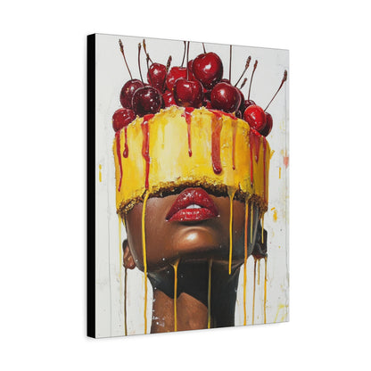 Surreal Cake & Cherries Wall Art Canvas Wall Art for Kitchen or Living Room