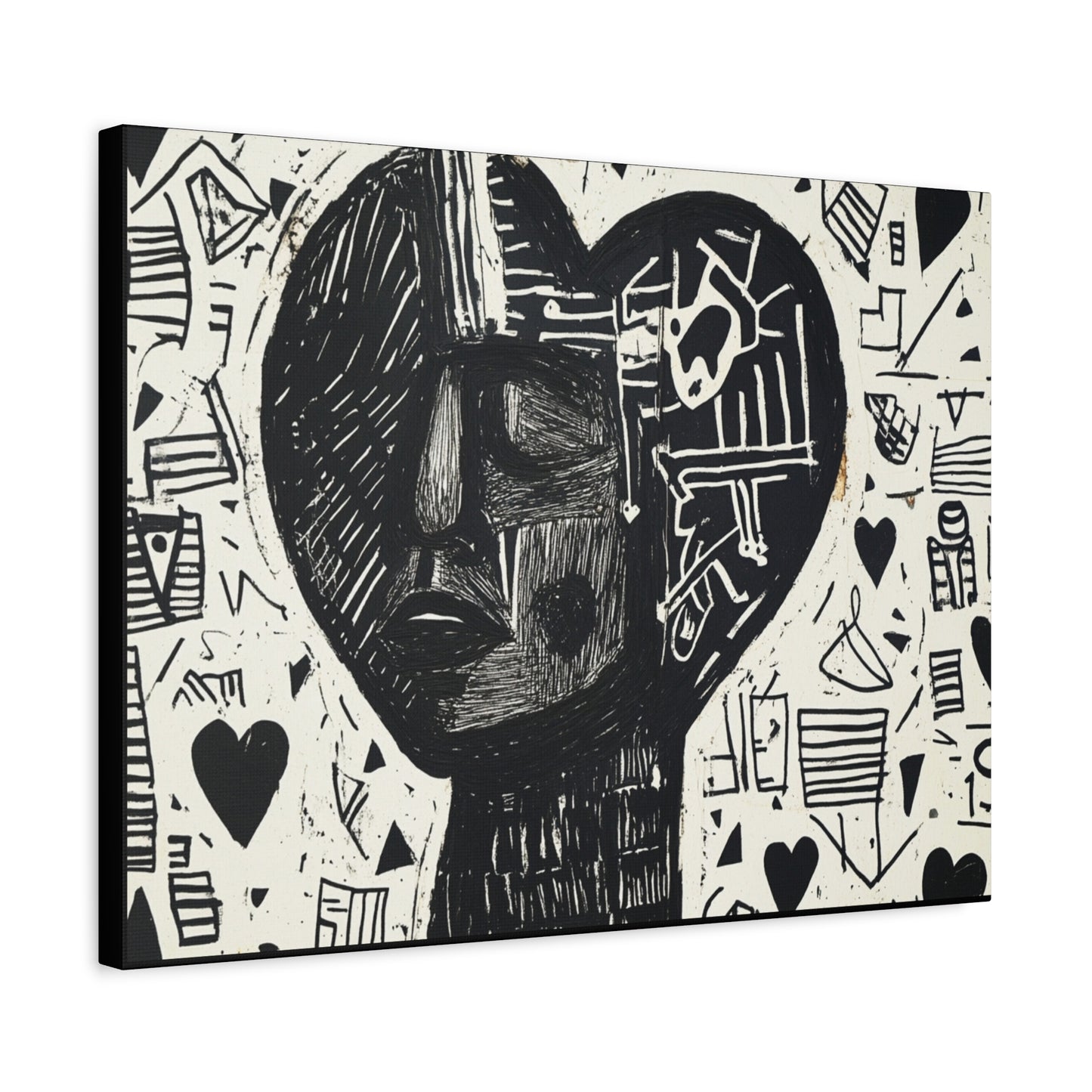 Black & White Abstract Canvas Art | When I think of You