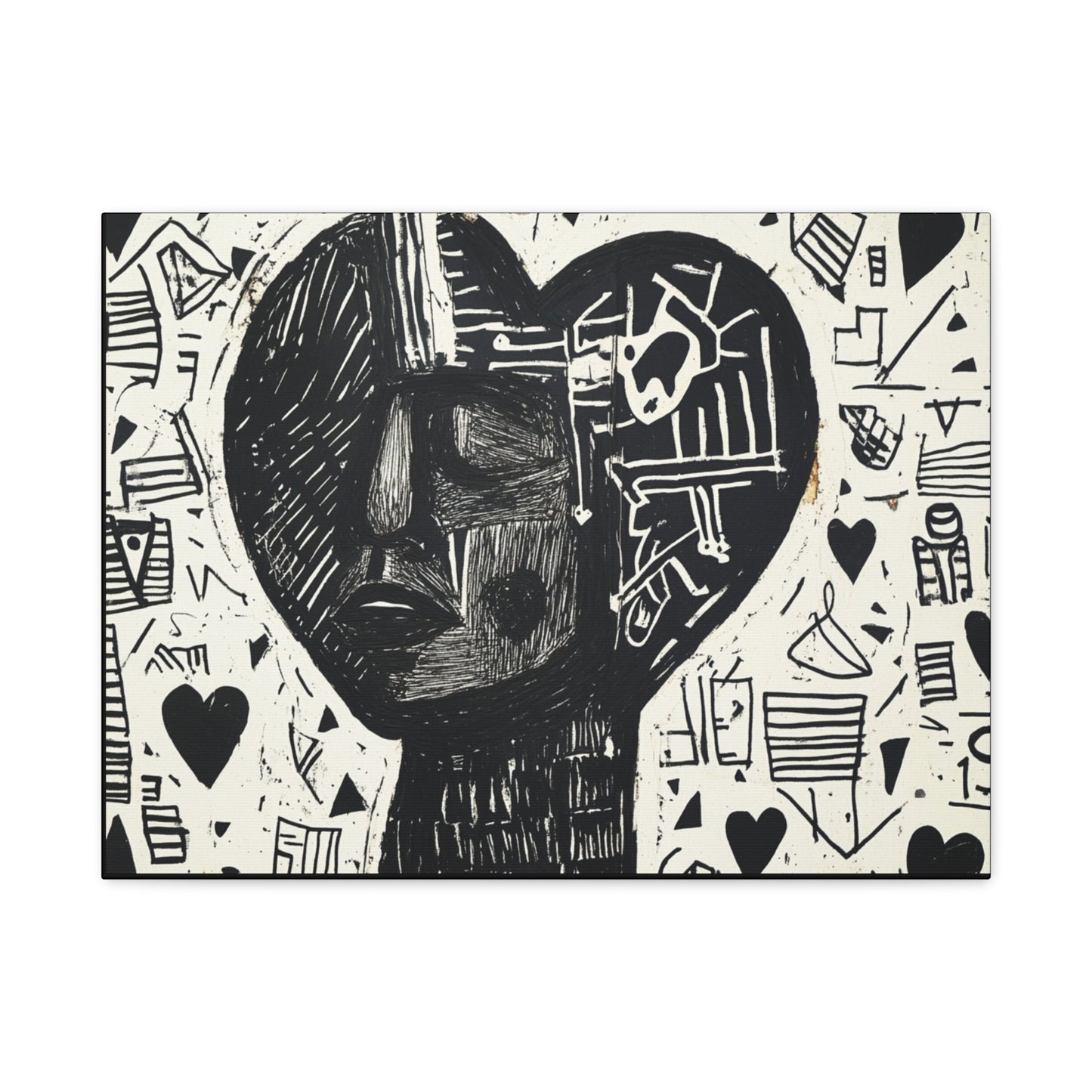Black & White Abstract Canvas Art | When I think of You