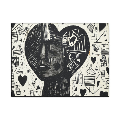 Black & White Abstract Canvas Art | When I think of You