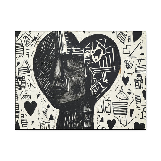 Black & White Abstract Canvas Art | When I think of You