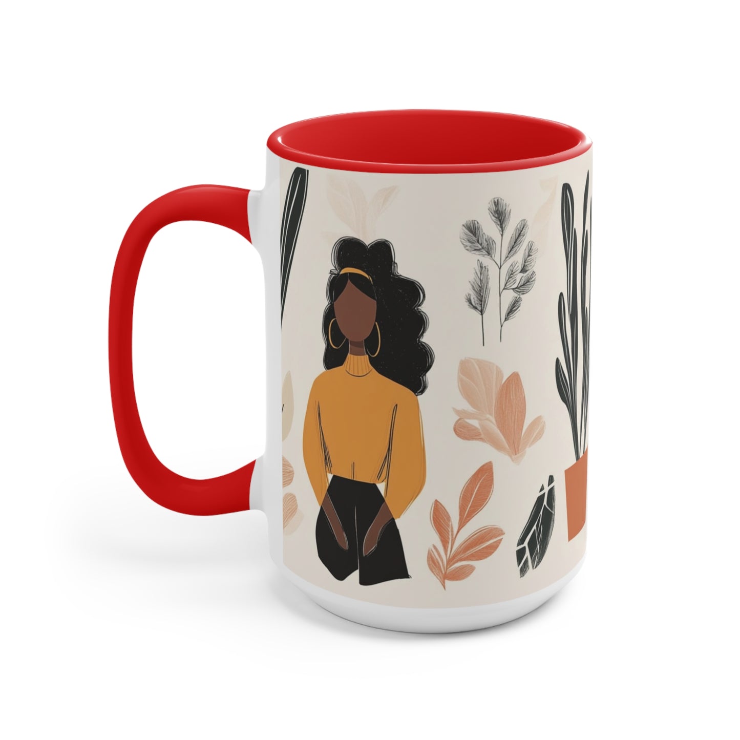Boho Accent Mug for Plant Lovers, Cozy, Gift for Gardeners