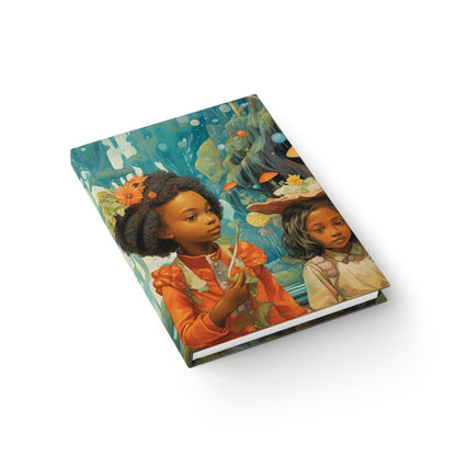Hardcover Journal – Fantasy Forest Canvas with Mushrooms and Flowers