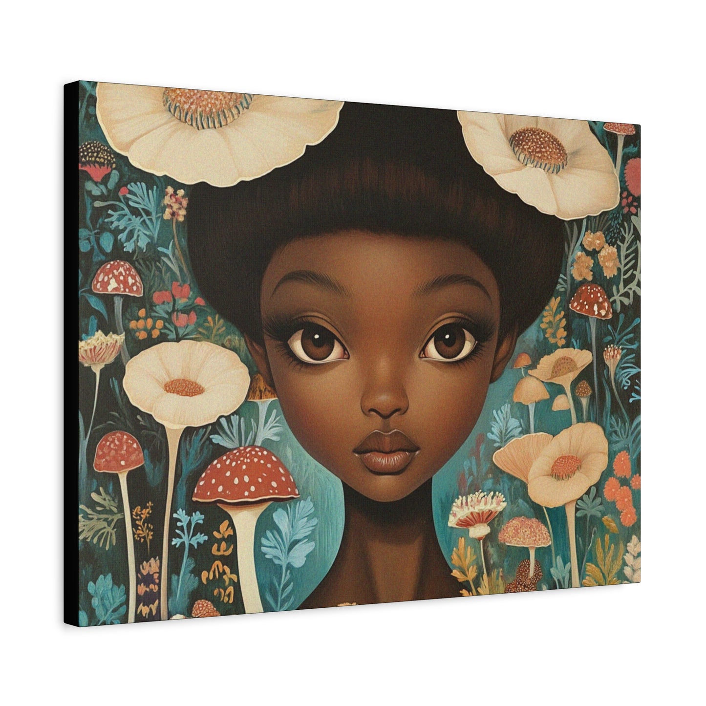 Black Mushroom Garden Fairy for Nursery, Bedroom or Living Room