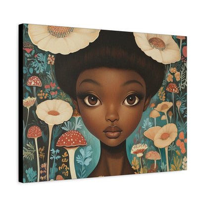 Black Mushroom Garden Fairy for Nursery, Bedroom or Living Room