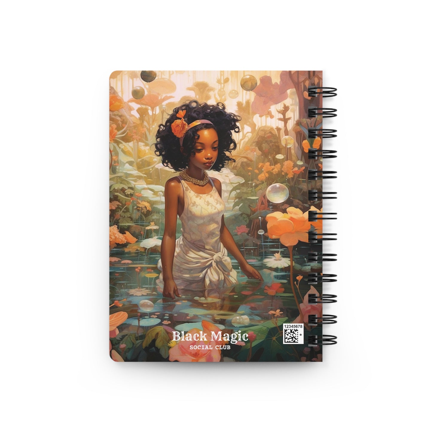 Flowers, Water, and Black Woman | Spiral Bound & Lined Journal