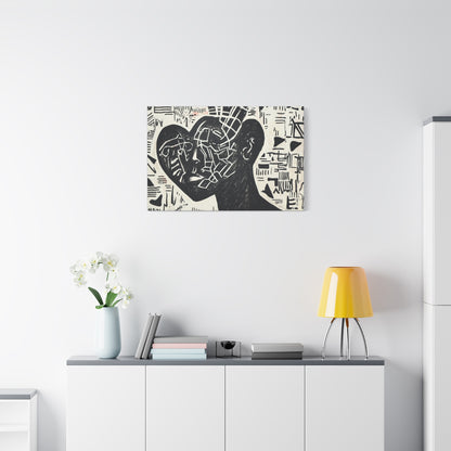 Black & White Abstract Canvas Art | Lost in Thought