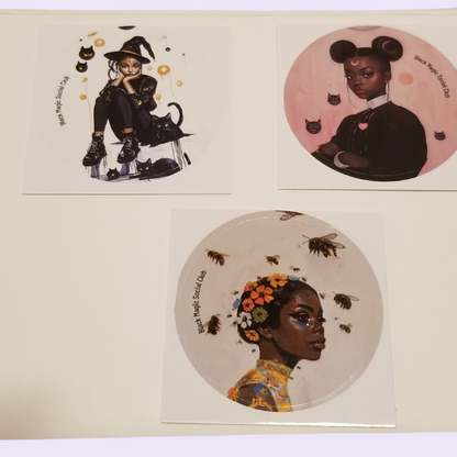Moody Black Witch Sticker | Black Cat Aesthetic