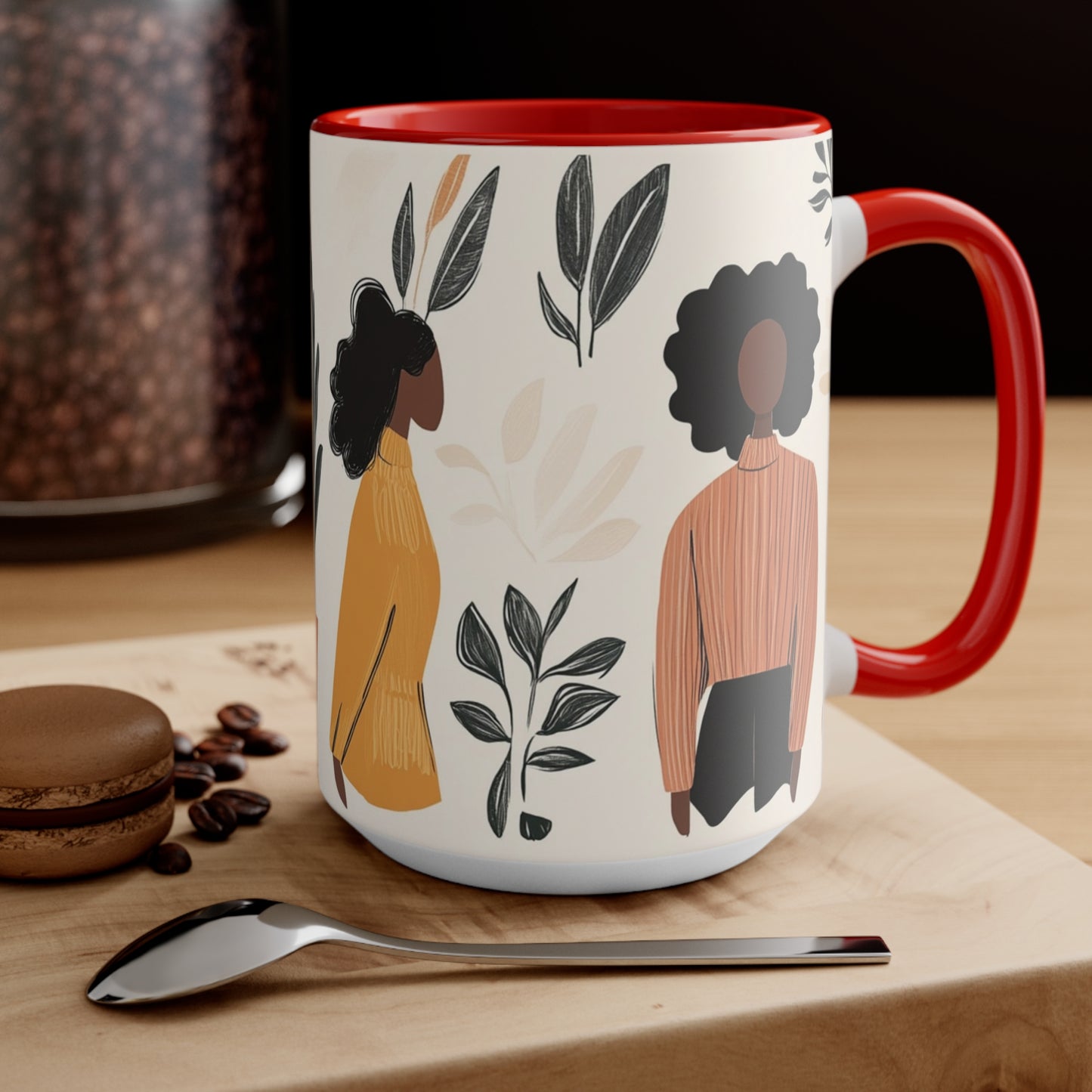 Boho Accent Mug for Plant Lovers, Cozy, Gift for Gardeners