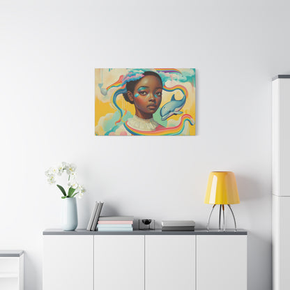 Fantasy Dolphins & Rainbows Canvas Wall Art - Nursery, Bedroom or Living Room