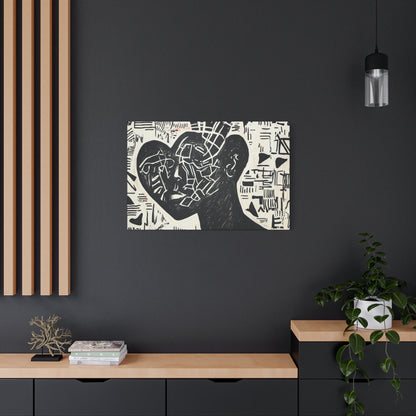 Black & White Abstract Canvas Art | Lost in Thought