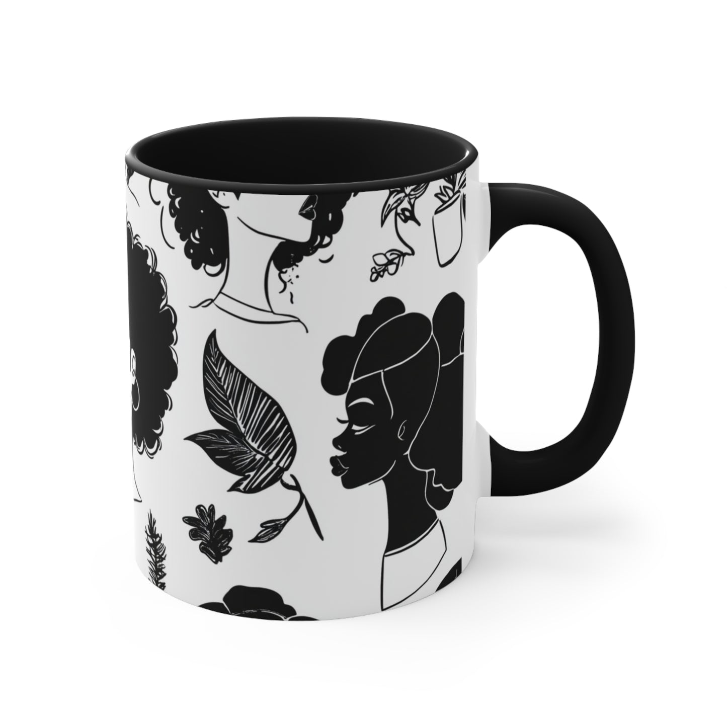 Chic Black Woman Accent Mug | Stylish Coffee Cup for Home & Office