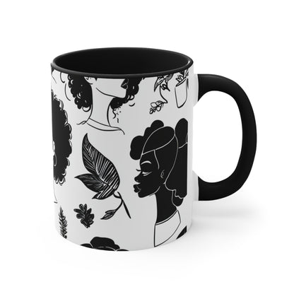 Chic Black Woman Accent Mug | Stylish Coffee Cup for Home & Office