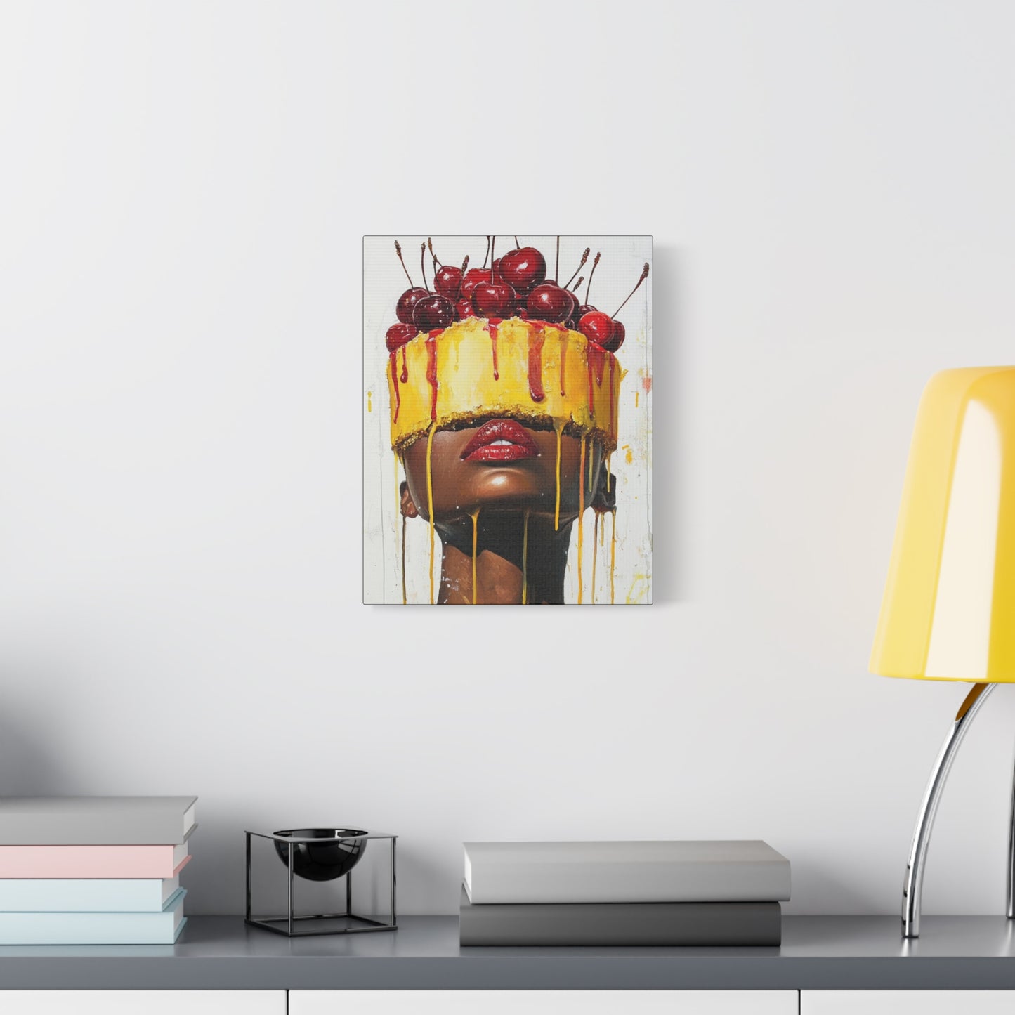 Surreal Cake & Cherries Wall Art Canvas Wall Art for Kitchen or Living Room