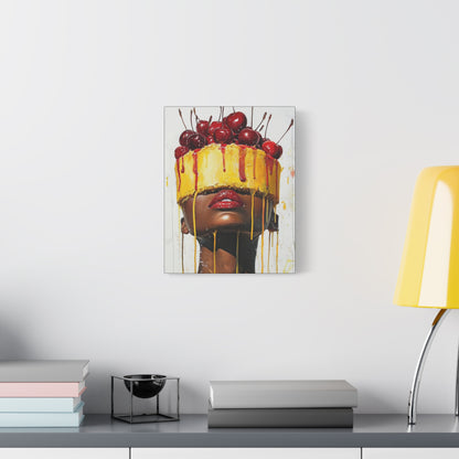 Surreal Cake & Cherries Wall Art Canvas Wall Art for Kitchen or Living Room