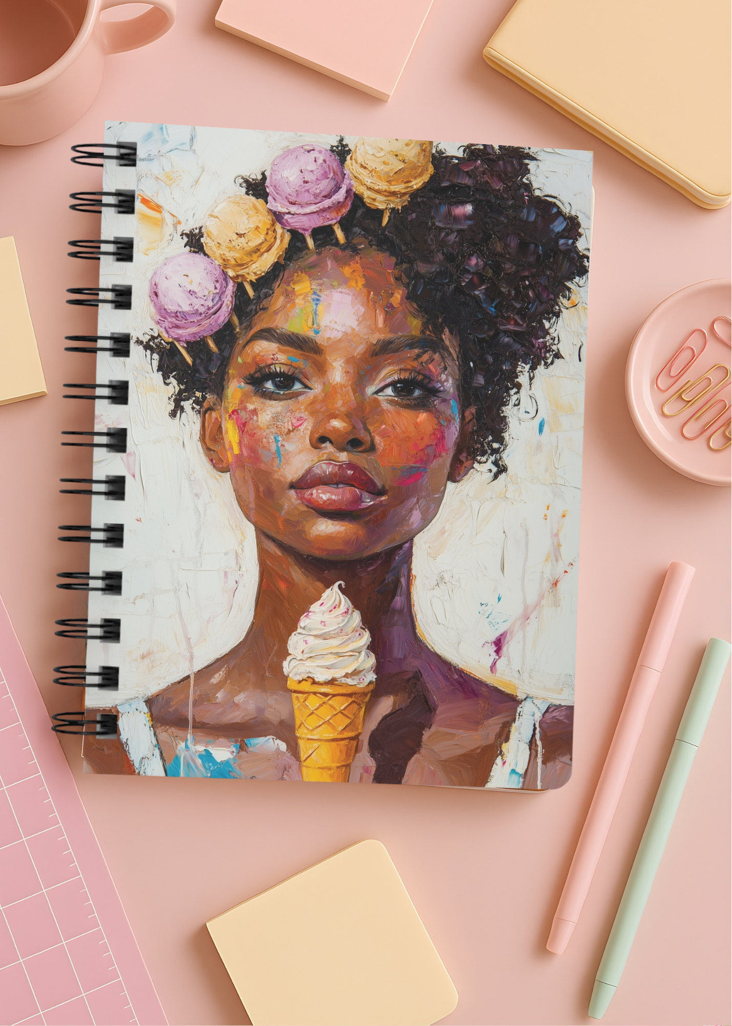 Loving You Inspired Journal – 70s Aesthetic, Black Woman Eating Ice Cream