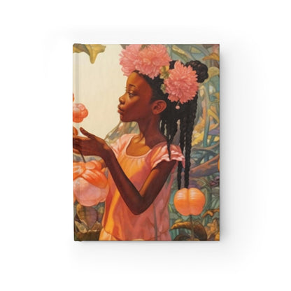 Black Girl with Crown & Dear in Forest, Hardcover Writing Journal