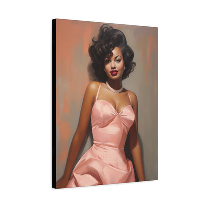 Black Beauty - Vintage Pink Gown Poster - For Classic & Retro Interiors