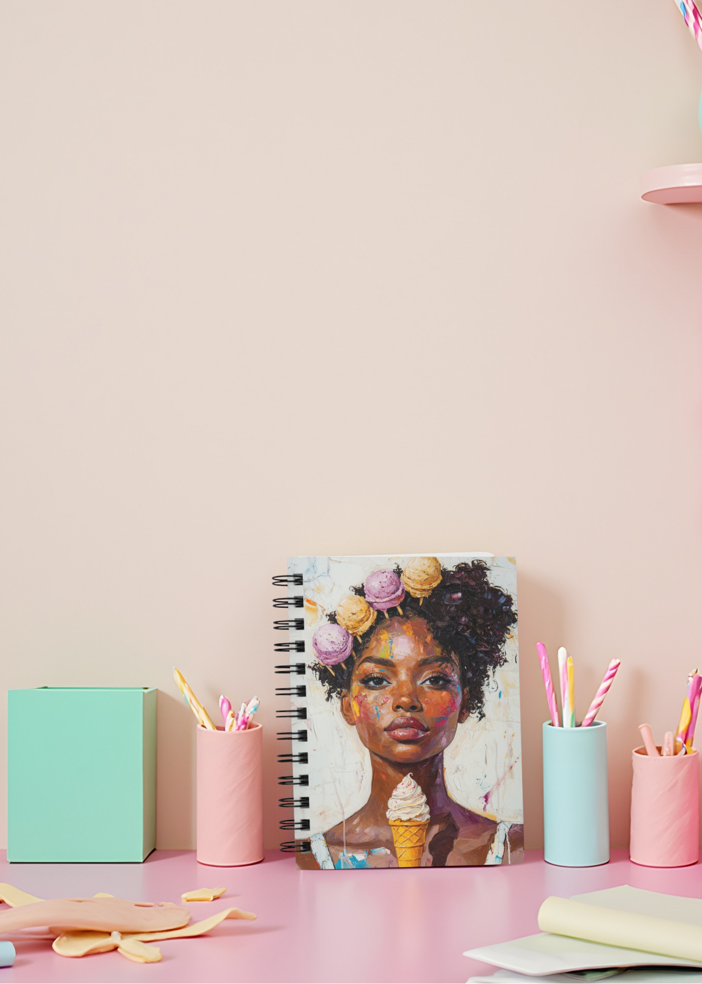 Loving You Inspired Journal – 70s Aesthetic, Black Woman Eating Ice Cream