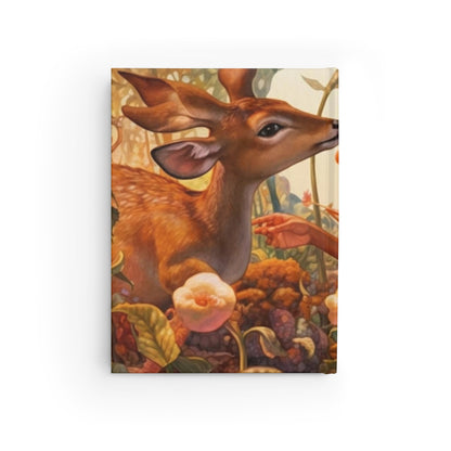 Black Girl with Crown & Dear in Forest, Hardcover Writing Journal