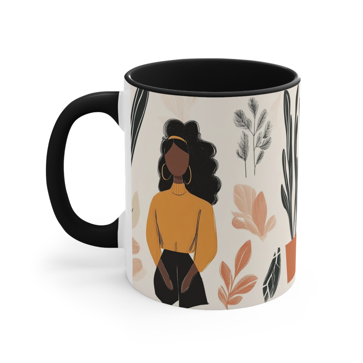 Boho Accent Mug for Plant Lovers, Cozy, Gift for Gardeners