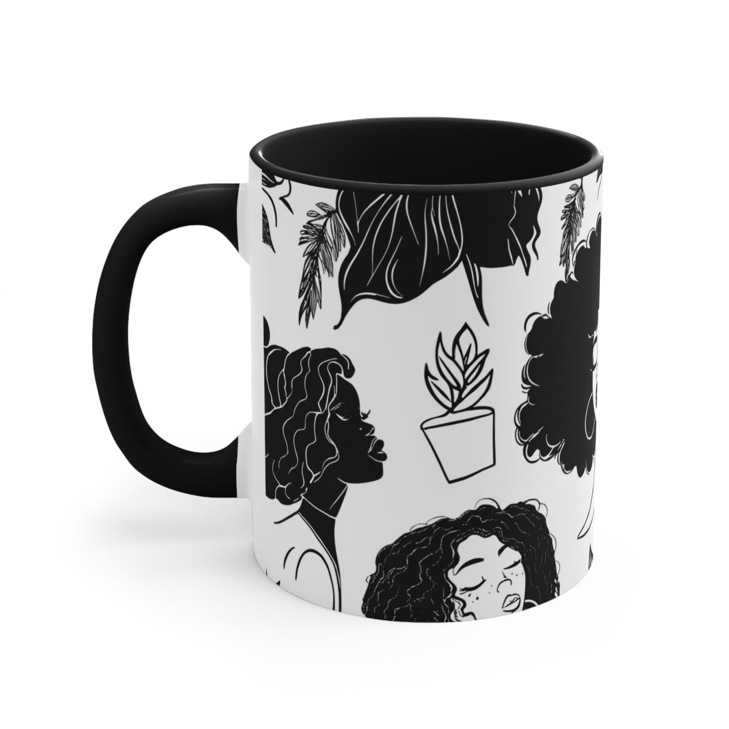 Chic Black Woman Accent Mug | Stylish Coffee Cup for Home & Office