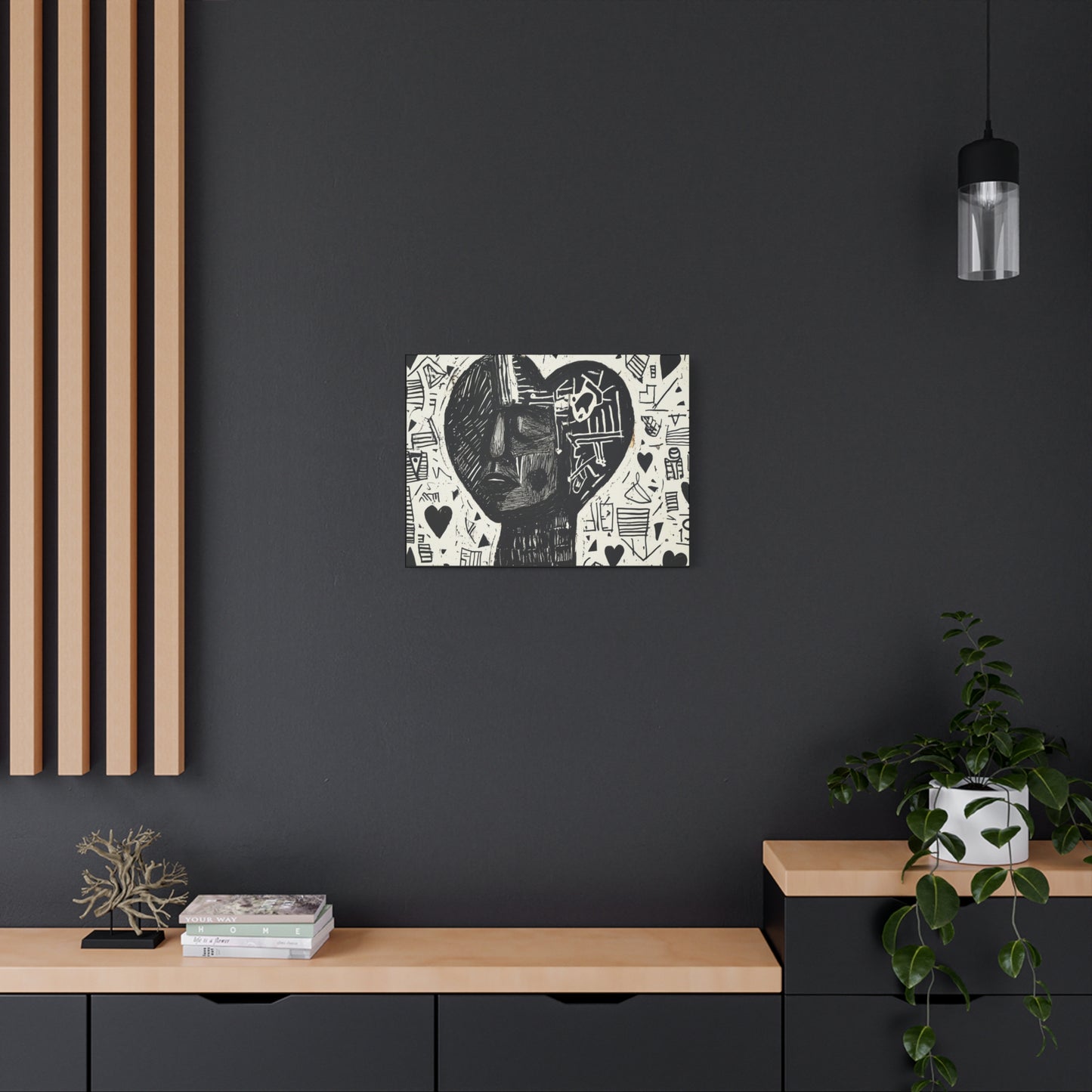 Black & White Abstract Canvas Art | When I think of You