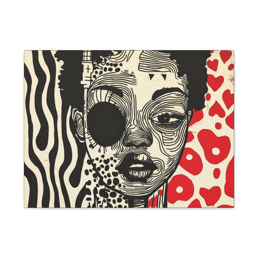 Modern Black and Red Pop Art Canvas | Charge it to my Head
