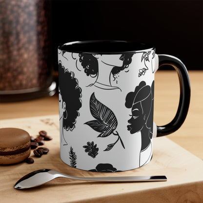 Chic Black Woman Accent Mug | Stylish Coffee Cup for Home & Office