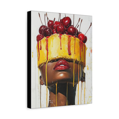 Surreal Cake & Cherries Wall Art Canvas Wall Art for Kitchen or Living Room