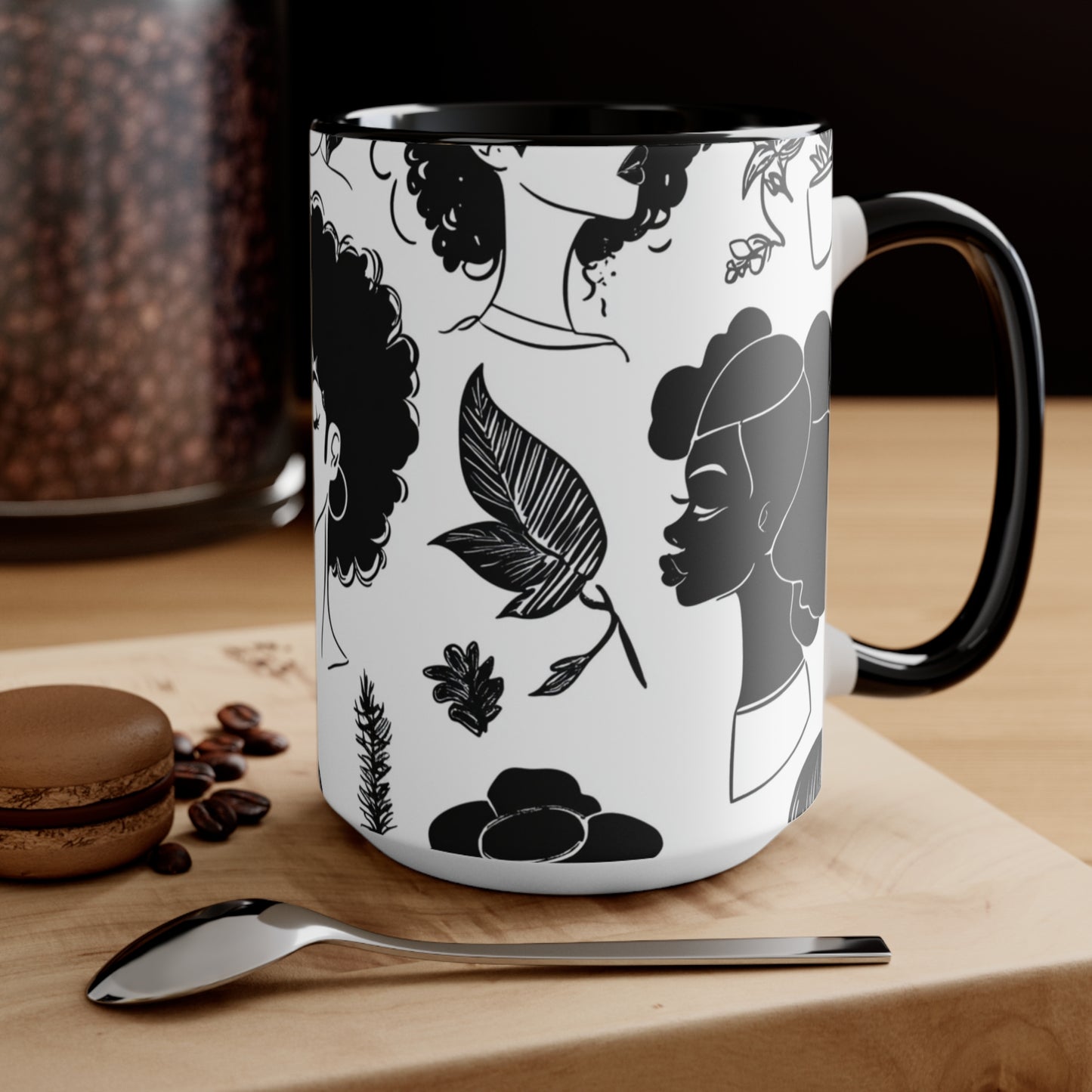 Chic Black Woman Accent Mug | Stylish Coffee Cup for Home & Office
