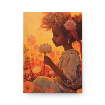 Fantasy Girl Friends and Flowers Dreamy Landscape, Hardcover, Lined Journal