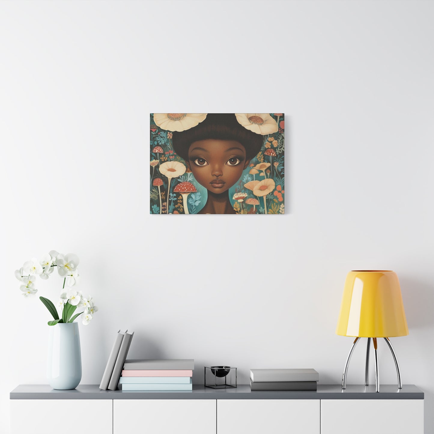 Black Mushroom Garden Fairy for Nursery, Bedroom or Living Room