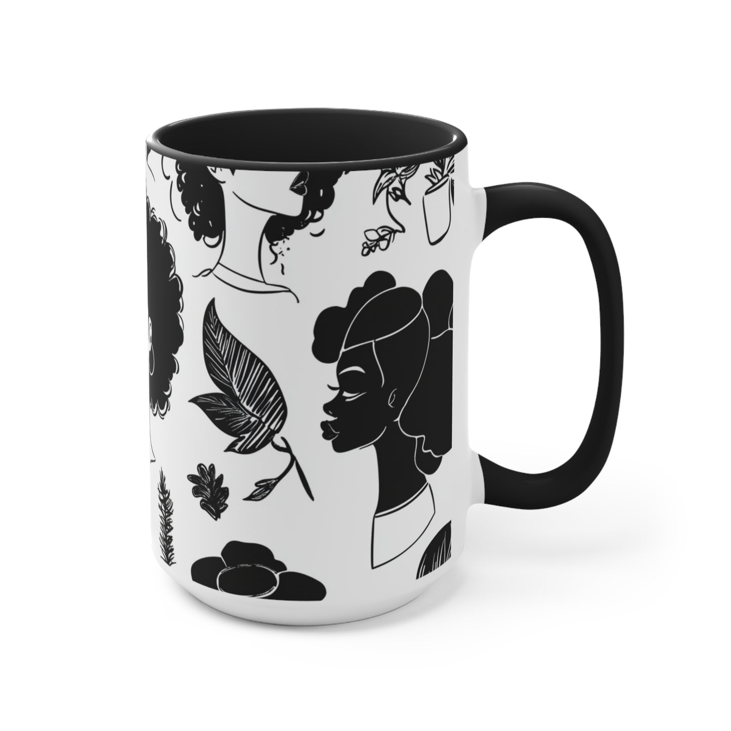 Chic Black Woman Accent Mug | Stylish Coffee Cup for Home & Office
