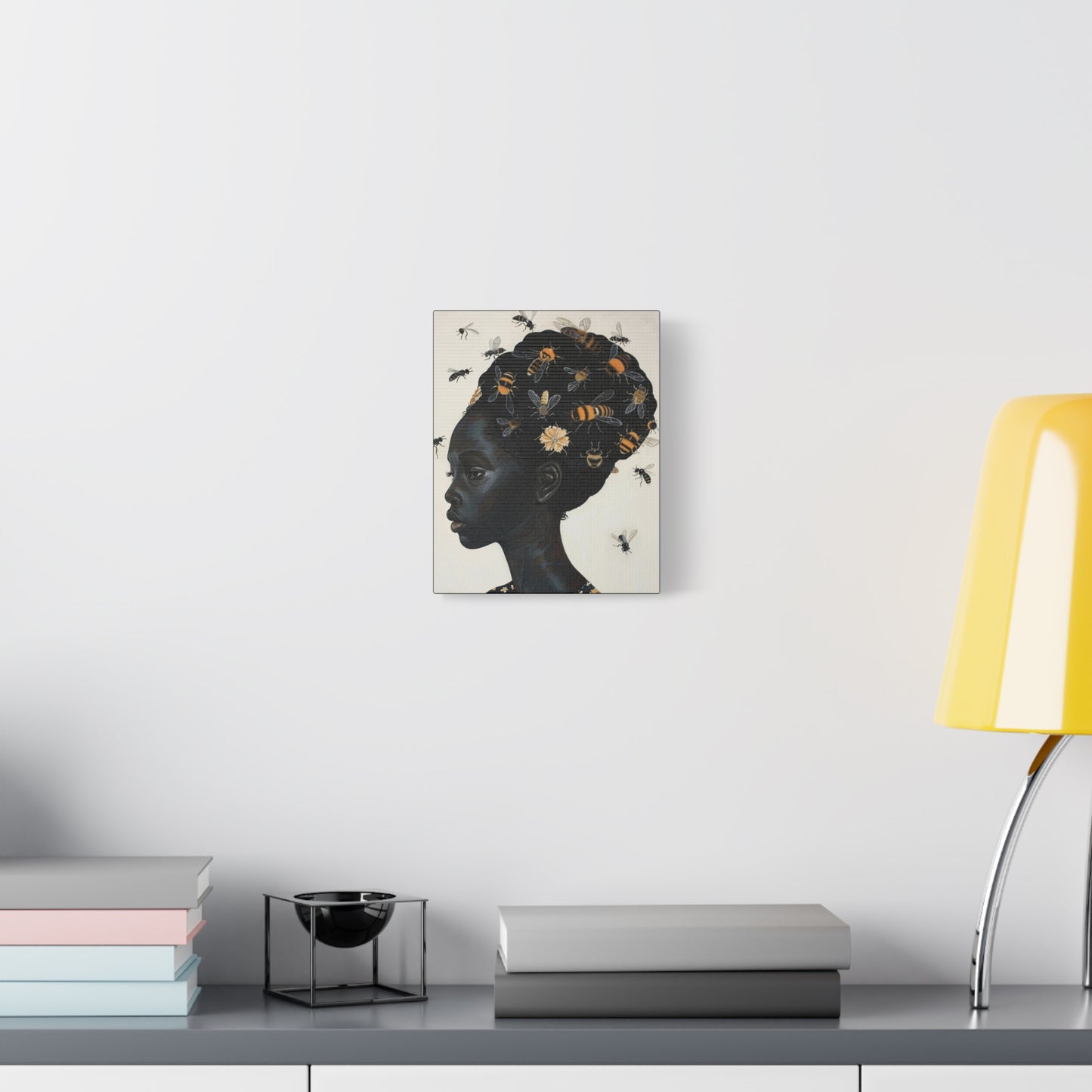 Beautiful Woman Bees and Flower Themes - Canvas Wall Art